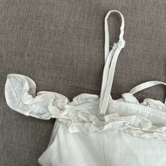 white coquette ruffle tiered dress - Picture 4 of 5